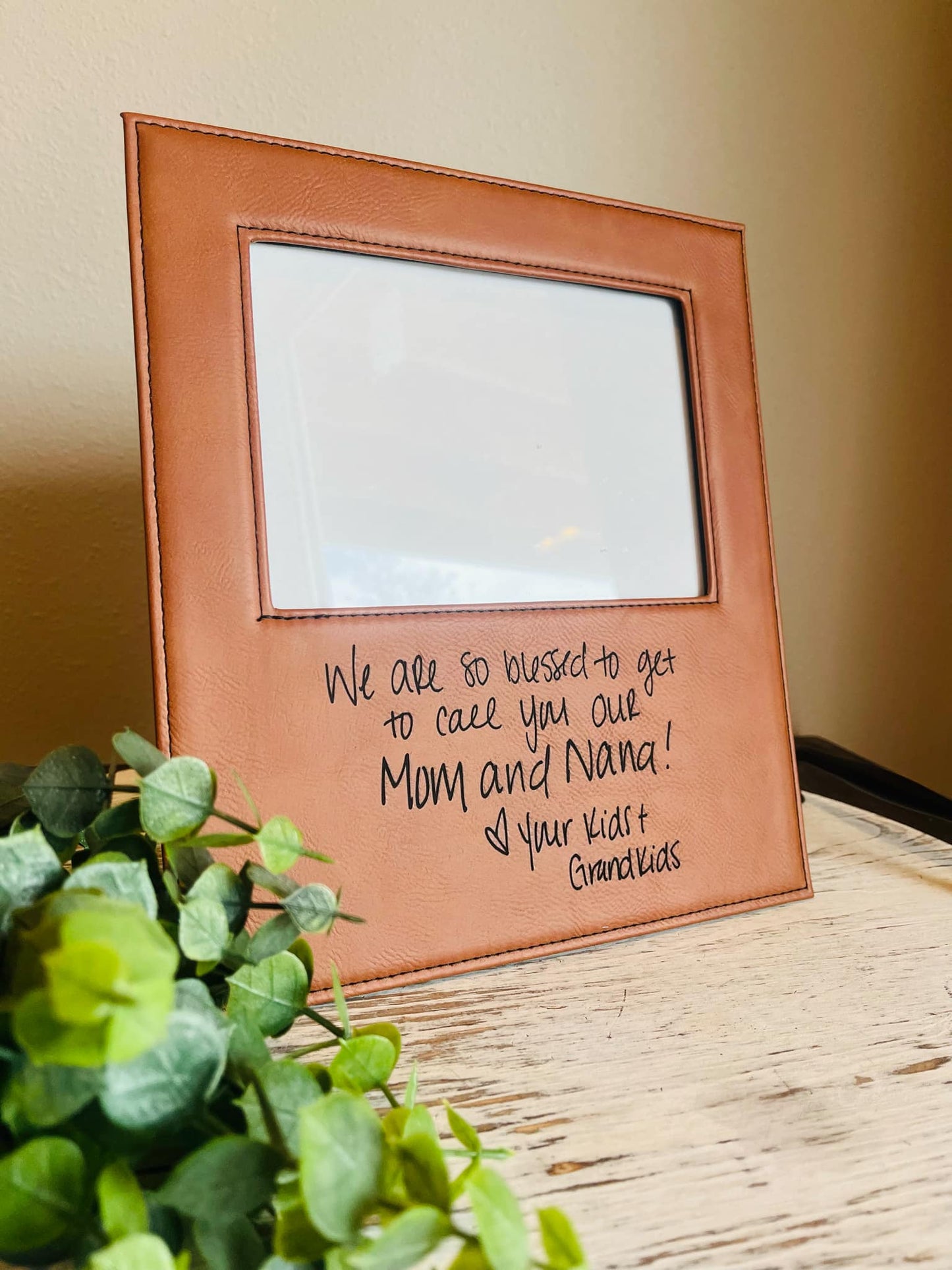 Custom Handwritten Leather Frame