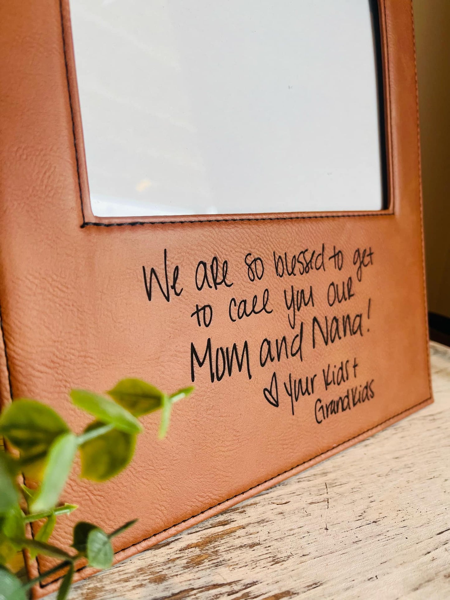 Custom Handwritten Leather Frame