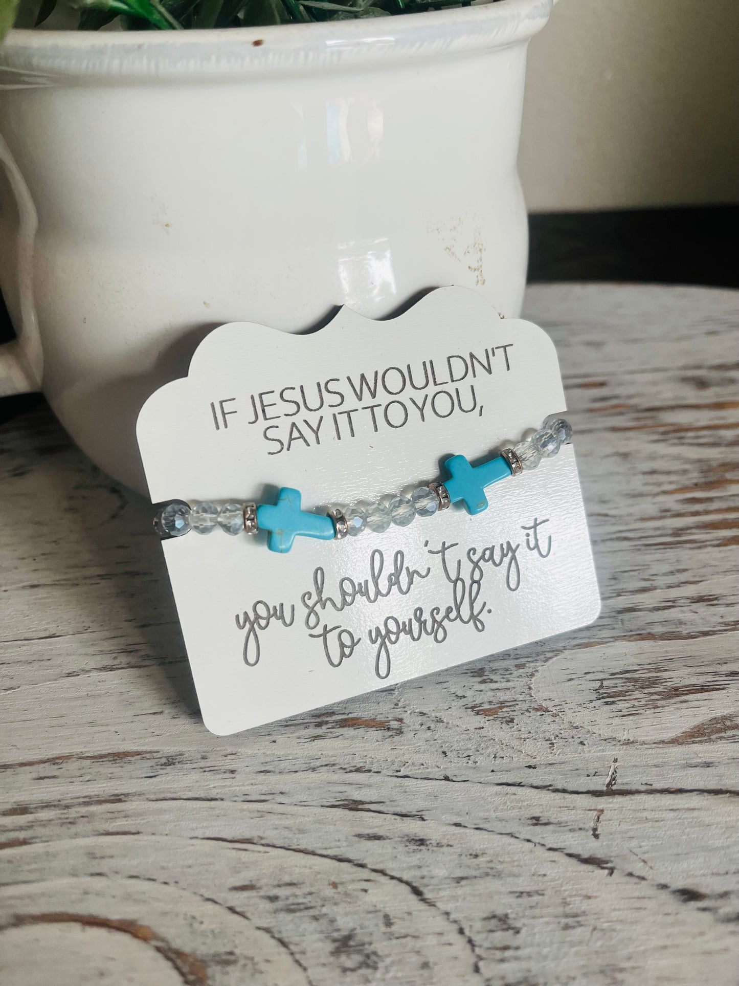 Beaded Cross Bracelet + Encouragment Card