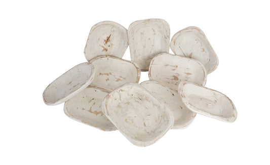 Oval White Dough Bowl