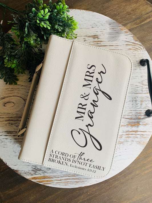Mr & Mrs Bible Cover with Custom Engrave