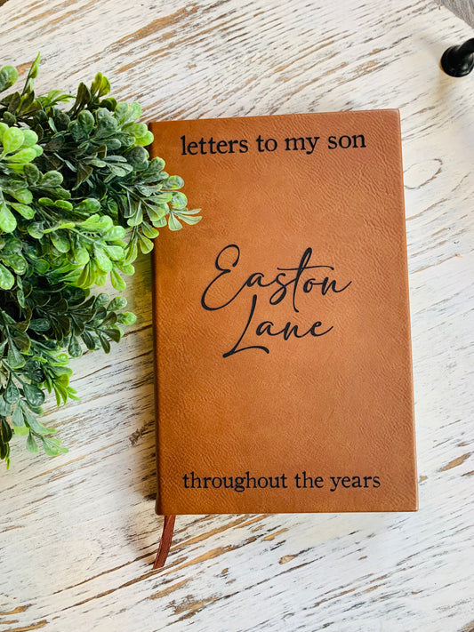 Letters to My Child - Engraved Leather Journal with Custom Name