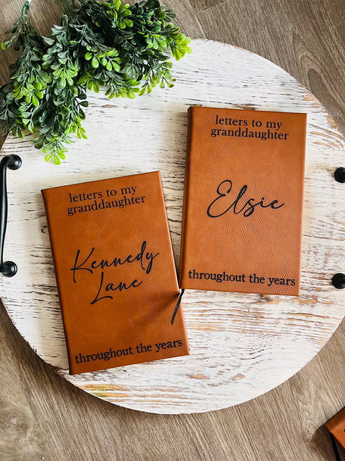 Letters to My Grandkids - Engraved Leather Journal with Custom Name