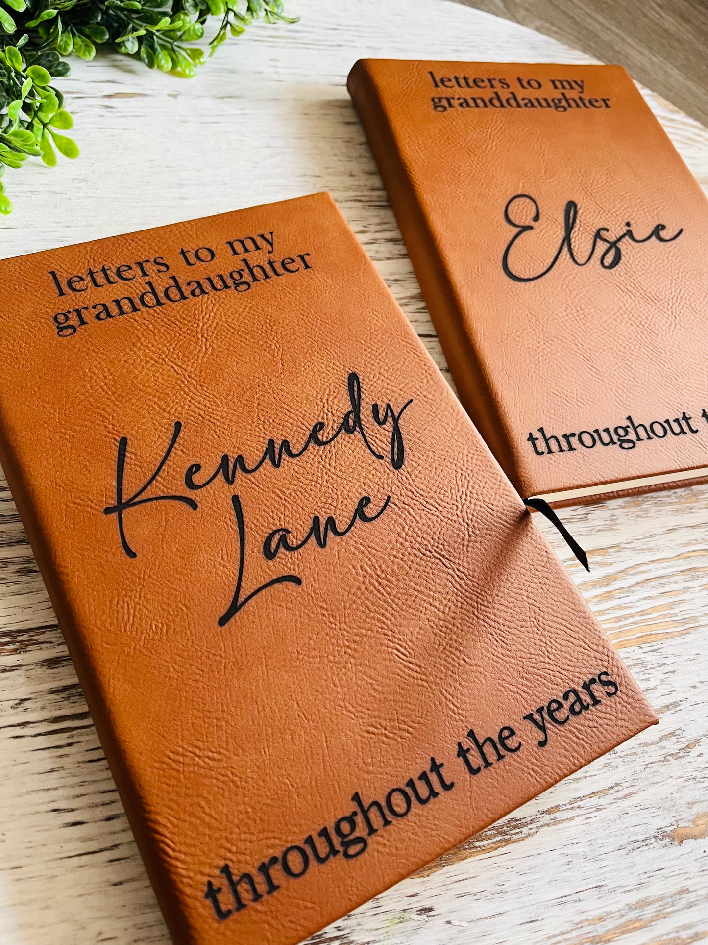 Letters to My Grandkids - Engraved Leather Journal with Custom Name