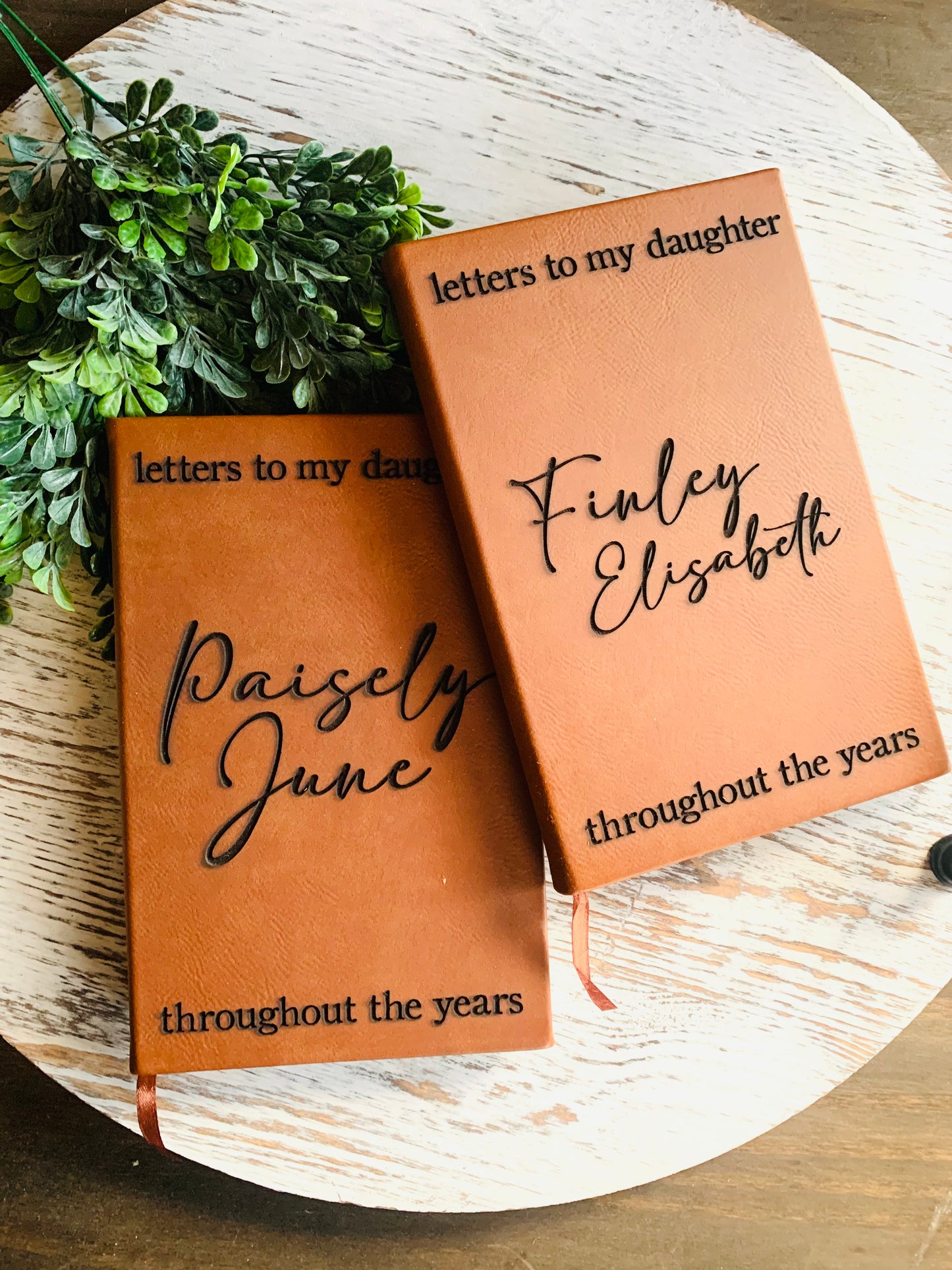 Letters to My Child - Engraved Leather Journal with Custom Name