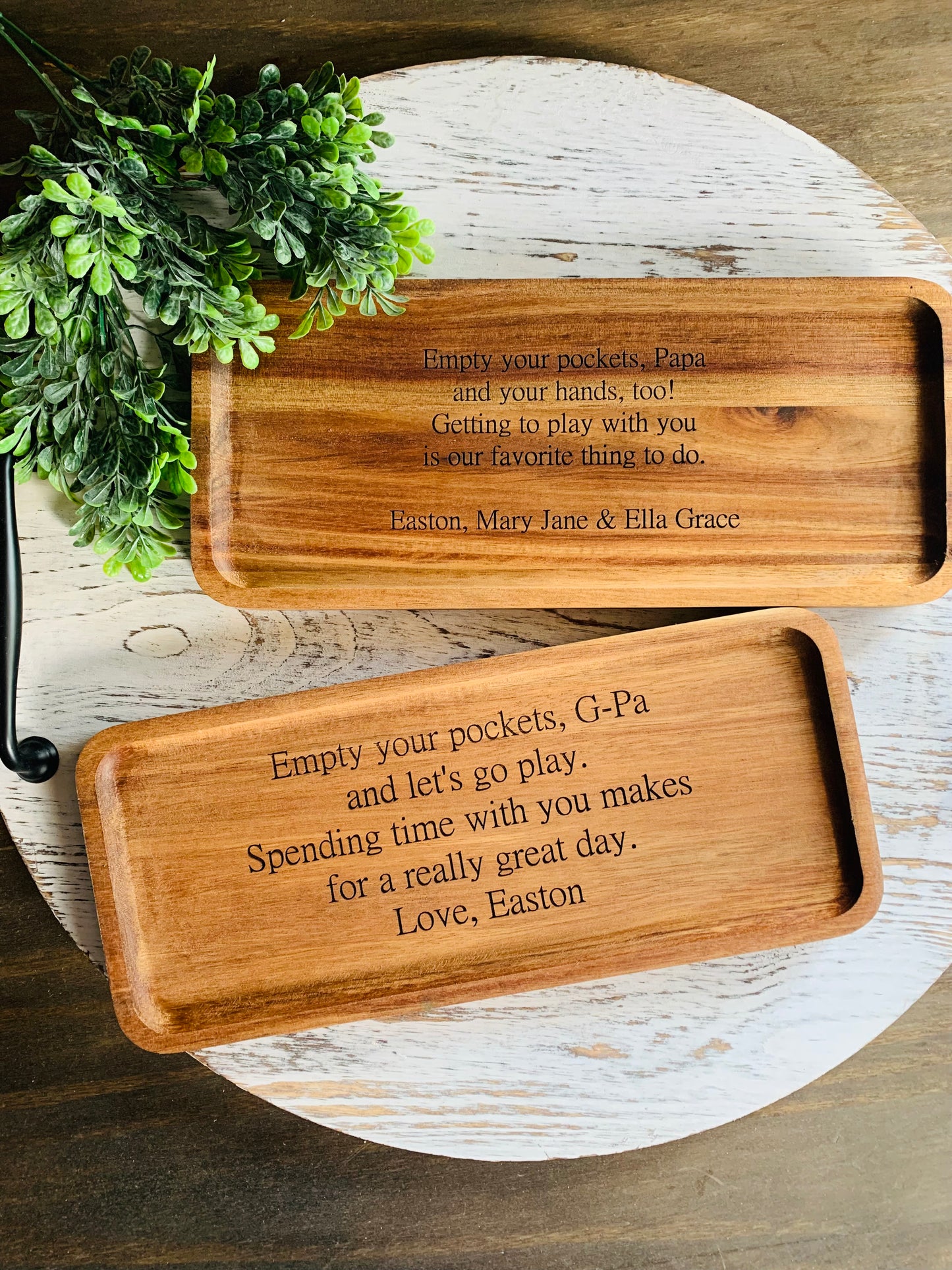 Wooden Grandpa Tray with Custom Engrave