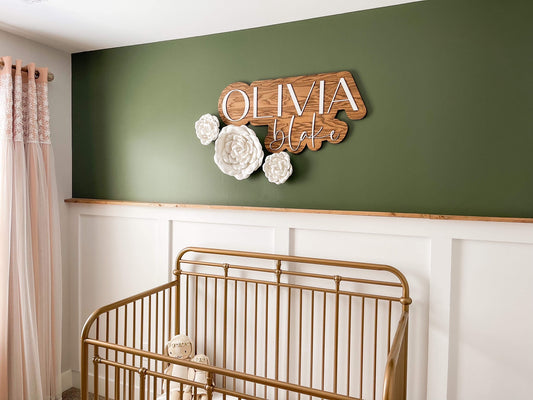3D Bubble Name Crib Sign