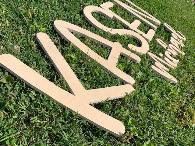 Side shot showing the thickness of our 3D cut words
